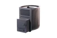 печь для бани сибирь копеечка с выносным топливным каналом (сетка высечка)