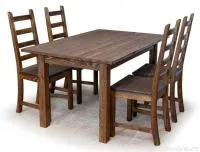 стол №5 120х80 (массив сосны, старение), белый с патиной, ирб