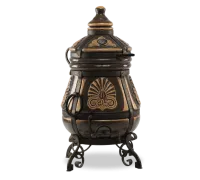 тандыр экотандыры греческий, чёрный, откидная крышка, колеса