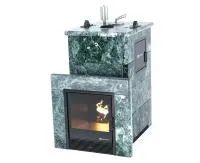 печь для бани изистим сочи м2 premium полноценный кожух змеевик вх. с тыла, футеровка