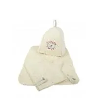 набор из 3-х предметов (шапка "с лёгким паром", рукавица, коврик) бацькина баня