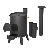 печь для казана стэн казанок 8-12л разборная, переносная, в комплекте с дымоходом