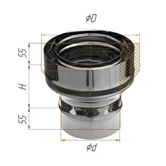 переход феррум нержавеющий (430/0,5 мм) ф100п-110м