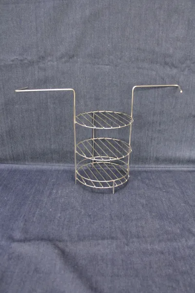 этажерка для тандыра 3-х ярусная d230 h330 мм с ручками и внутр. доп. кольцом нск