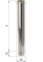 дымоход феррум нержавеющий (430/0,5 мм) ф300 l=1,0м черный ral9005